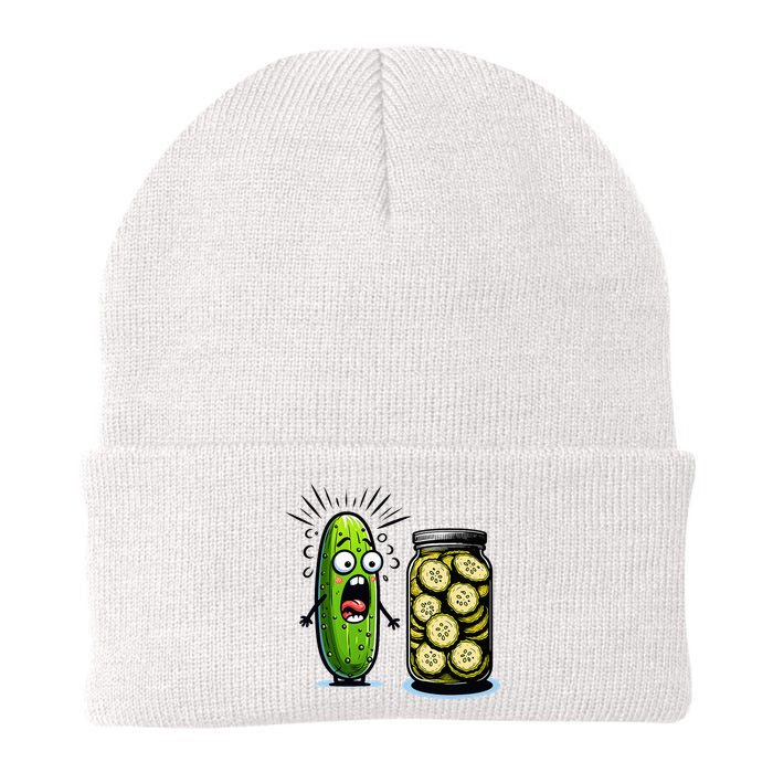 Funny Pickle Surprise A Cucumber And A Jar Of Sliced Pickles Beanie