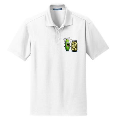 Funny Pickle Surprise A Cucumber And A Jar Of Sliced Pickles Dry Zone Grid Polo