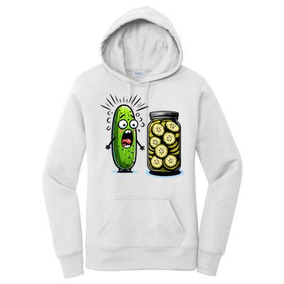 Funny Pickle Surprise A Cucumber And A Jar Of Sliced Pickles Women's Pullover Hoodie