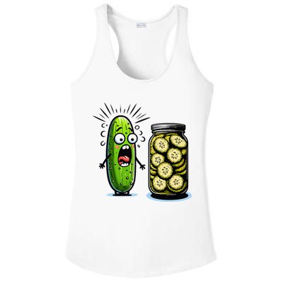 Funny Pickle Surprise A Cucumber And A Jar Of Sliced Pickles Ladies PosiCharge Competitor Racerback Tank