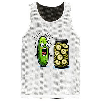 Funny Pickle Surprise A Cucumber And A Jar Of Sliced Pickles Mesh Reversible Basketball Jersey Tank