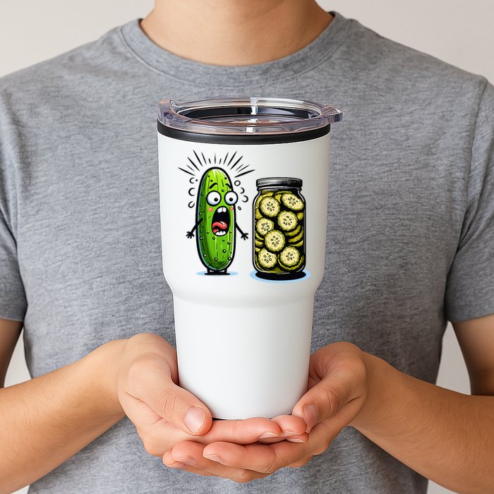 Funny Pickle Surprise A Cucumber And A Jar Of Sliced Pickles Tumbler
