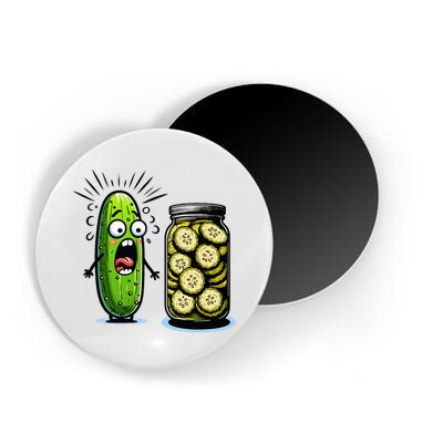 Funny Pickle Surprise A Cucumber And A Jar Of Sliced Pickles Magnet