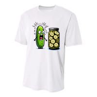 Funny Pickle Surprise A Cucumber And A Jar Of Sliced Pickles Youth Performance Sprint T-Shirt