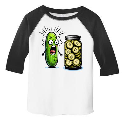 Funny Pickle Surprise A Cucumber And A Jar Of Sliced Pickles Toddler Fine Jersey T-Shirt