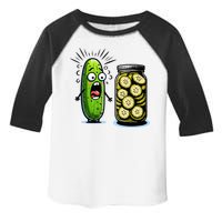 Funny Pickle Surprise A Cucumber And A Jar Of Sliced Pickles Toddler Fine Jersey T-Shirt