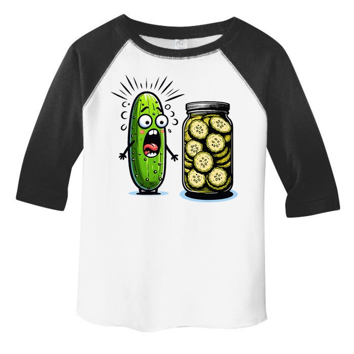Funny Pickle Surprise A Cucumber And A Jar Of Sliced Pickles Toddler Fine Jersey T-Shirt