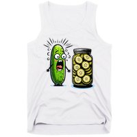 Funny Pickle Surprise A Cucumber And A Jar Of Sliced Pickles Tank Top