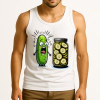 Funny Pickle Surprise A Cucumber And A Jar Of Sliced Pickles Tank Top