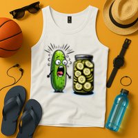 Funny Pickle Surprise A Cucumber And A Jar Of Sliced Pickles Tank Top
