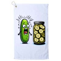 Funny Pickle Surprise A Cucumber And A Jar Of Sliced Pickles Golf Towel