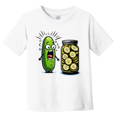 Funny Pickle Surprise A Cucumber And A Jar Of Sliced Pickles Toddler T-Shirt