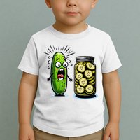Funny Pickle Surprise A Cucumber And A Jar Of Sliced Pickles Toddler T-Shirt