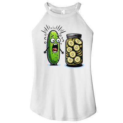 Funny Pickle Surprise A Cucumber And A Jar Of Sliced Pickles Women's Perfect Tri Rocker Tank