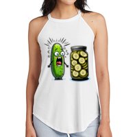 Funny Pickle Surprise A Cucumber And A Jar Of Sliced Pickles Women's Perfect Tri Rocker Tank