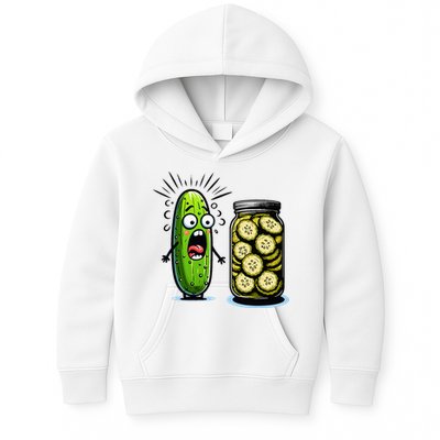 Funny Pickle Surprise A Cucumber And A Jar Of Sliced Pickles Kids Hoodie
