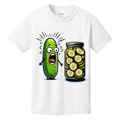 Funny Pickle Surprise A Cucumber And A Jar Of Sliced Pickles Kids T-Shirt