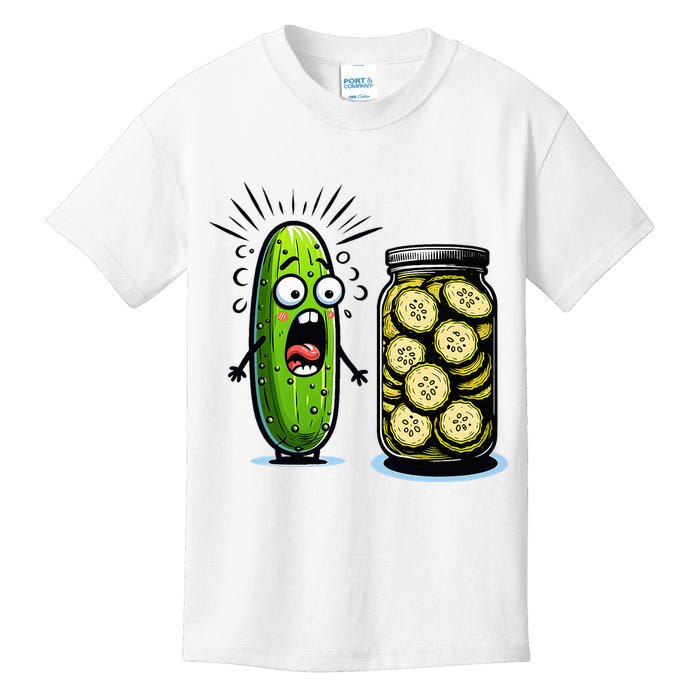 Funny Pickle Surprise A Cucumber And A Jar Of Sliced Pickles Kids T-Shirt