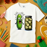 Funny Pickle Surprise A Cucumber And A Jar Of Sliced Pickles Kids T-Shirt