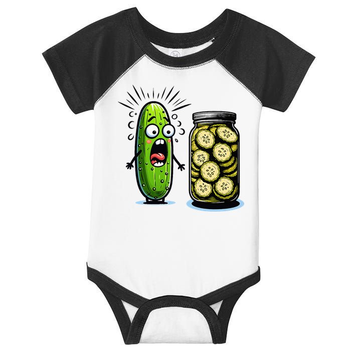Funny Pickle Surprise A Cucumber And A Jar Of Sliced Pickles Infant Baby Jersey Bodysuit