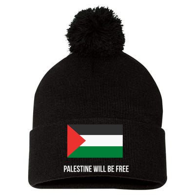 Free Palestine Strong Pom Pom 12in Knit Beanie