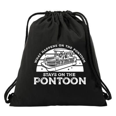 Funny Pontoon Saying Gift Pontooning Drawstring Bag
