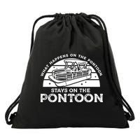 Funny Pontoon Saying Gift Pontooning Drawstring Bag