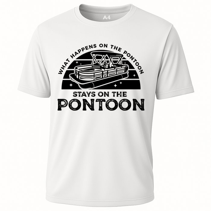 Funny Pontoon Saying Gift Pontooning Cooling Performance Crew T-Shirt