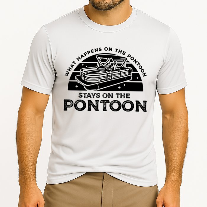 Funny Pontoon Saying Gift Pontooning Cooling Performance Crew T-Shirt