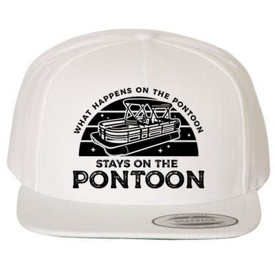 Funny Pontoon Saying Gift Pontooning Wool Snapback Cap