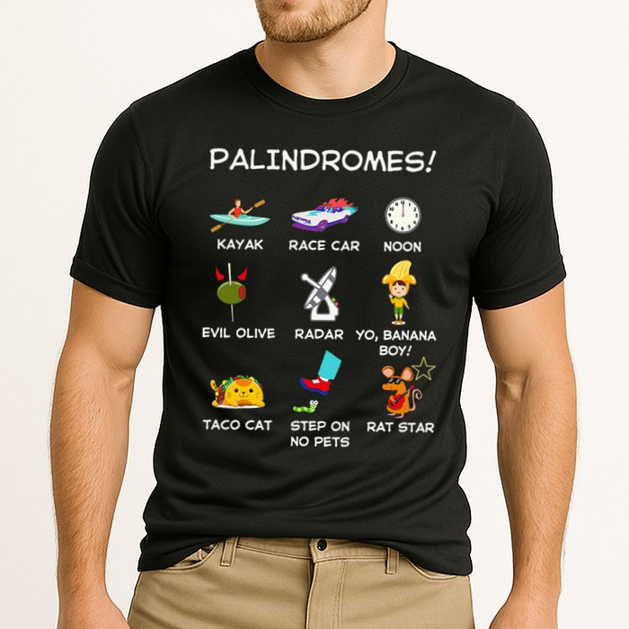 Funny Palindromes Set For Palindromists Word Play Games Pun Performance Shirt