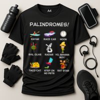 Funny Palindromes Set For Palindromists Word Play Games Pun Performance Shirt