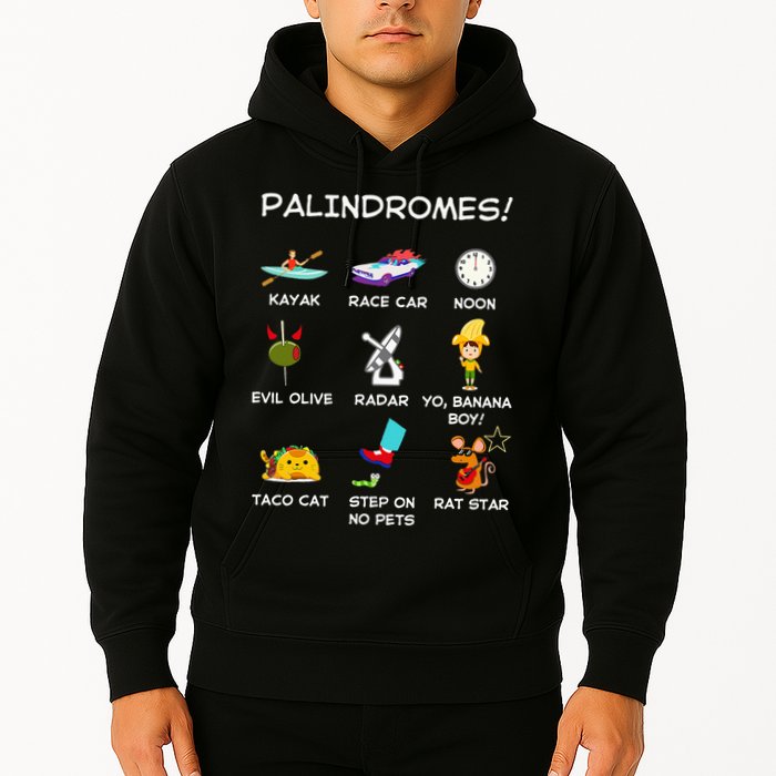 Funny Palindromes Set For Palindromists Word Play Games Pun Hoodie