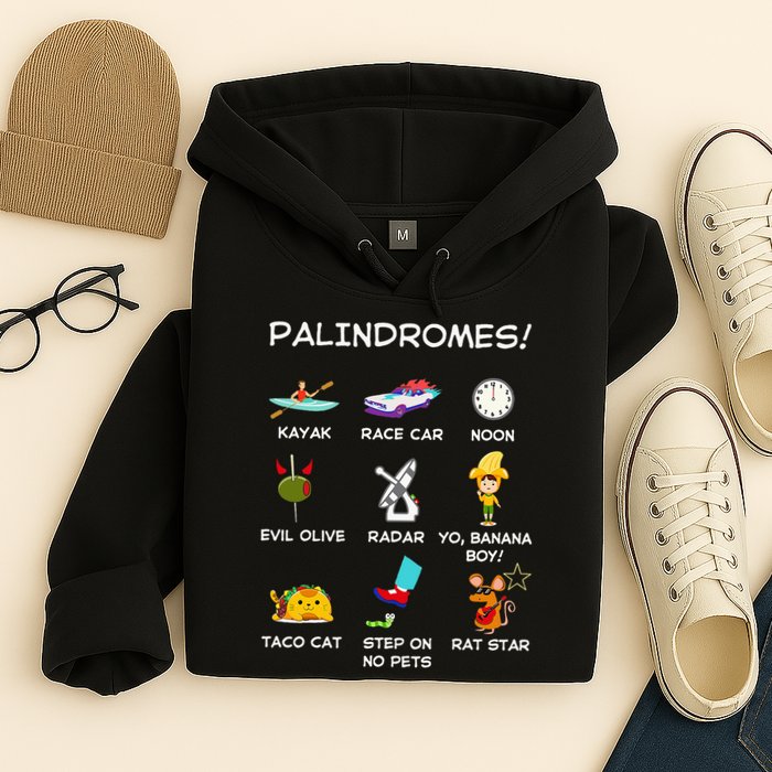 Funny Palindromes Set For Palindromists Word Play Games Pun Hoodie