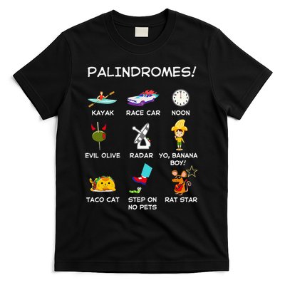 Funny Palindromes Set For Palindromists Word Play Games Pun T-Shirt
