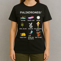 Funny Palindromes Set For Palindromists Word Play Games Pun T-Shirt