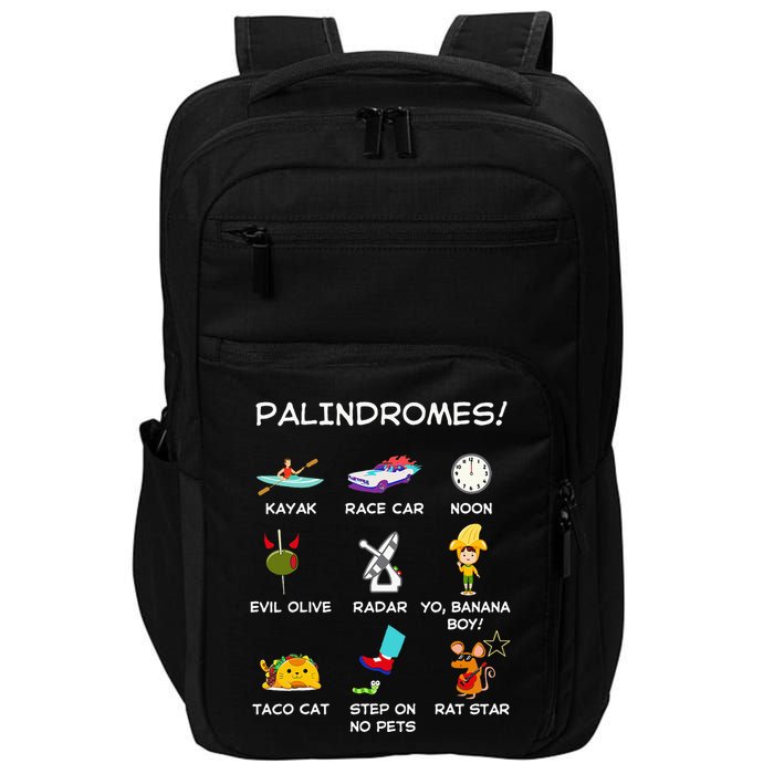 Funny Palindromes Set For Palindromists Word Play Games Pun Impact Tech Backpack