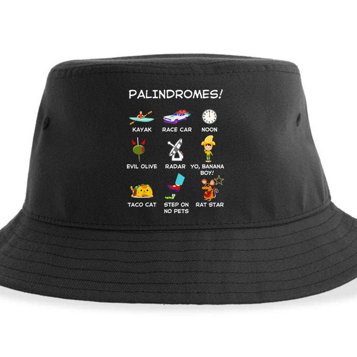 Funny Palindromes Set For Palindromists Word Play Games Pun Sustainable Bucket Hat