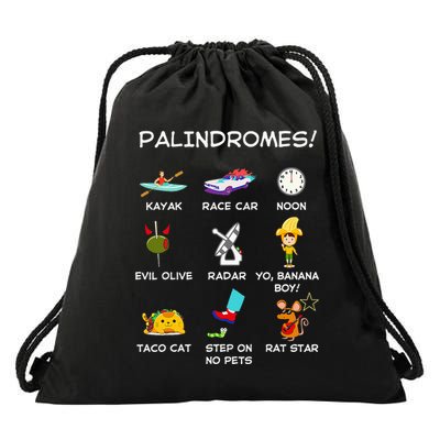 Funny Palindromes Set For Palindromists Word Play Games Pun Drawstring Bag
