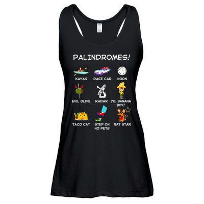 Funny Palindromes Set For Palindromists Word Play Games Pun Ladies Essential Flowy Tank