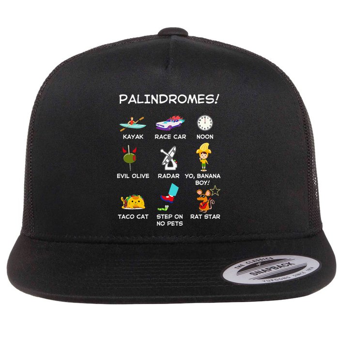 Funny Palindromes Set For Palindromists Word Play Games Pun Flatbill Hat