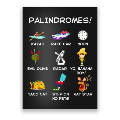 Funny Palindromes Set For Palindromists Word Play Games Pun Poster