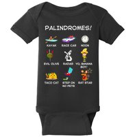 Funny Palindromes Set For Palindromists Word Play Games Pun Baby Bodysuit