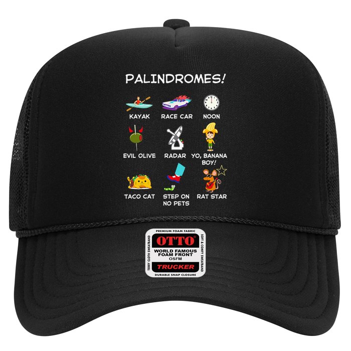 Funny Palindromes Set For Palindromists Word Play Games Pun Trucker Hat