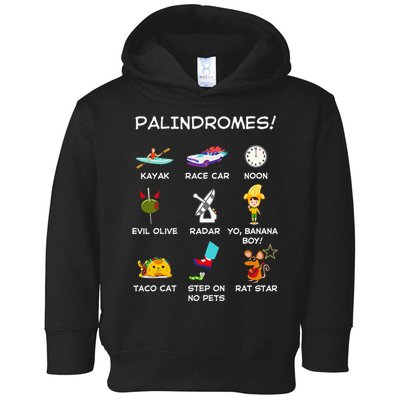 Funny Palindromes Set For Palindromists Word Play Games Pun Toddler Hoodie