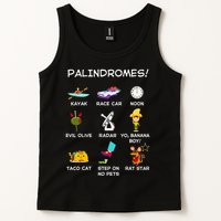 Funny Palindromes Set For Palindromists Word Play Games Pun Tank Top