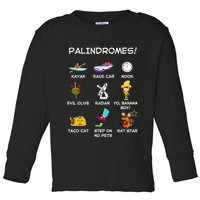Funny Palindromes Set For Palindromists Word Play Games Pun Toddler Long Sleeve Shirt