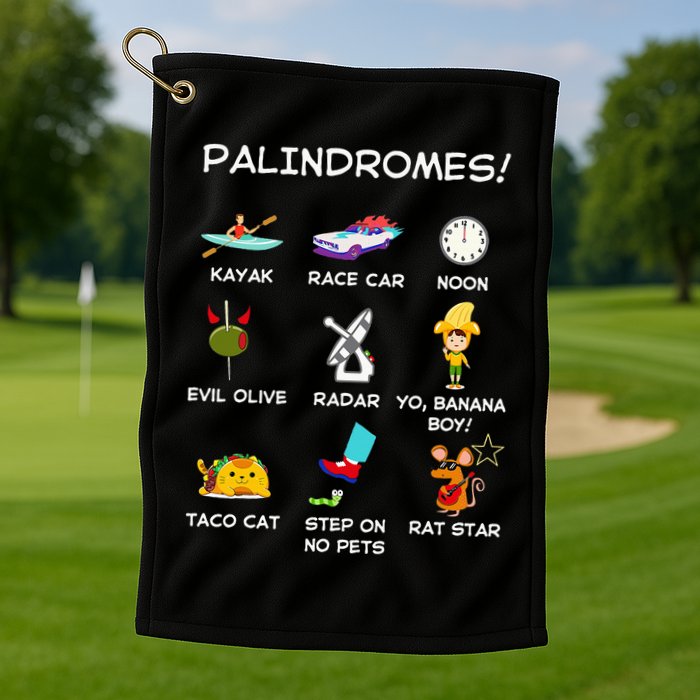 Funny Palindromes Set For Palindromists Word Play Games Pun Golf Towel
