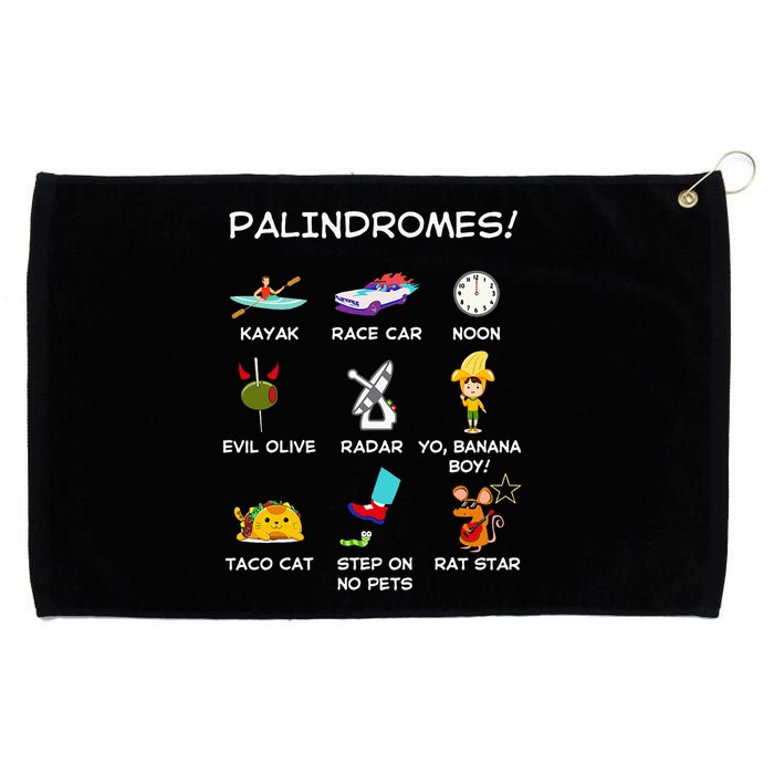 Funny Palindromes Set For Palindromists Word Play Games Pun Grommeted Golf Towel
