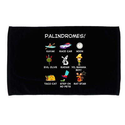Funny Palindromes Set For Palindromists Word Play Games Pun Microfiber Hand Towel